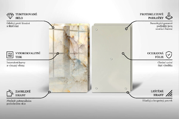 Osłona ściany przy kuchence gazowej Tekstura marmur ze złotem