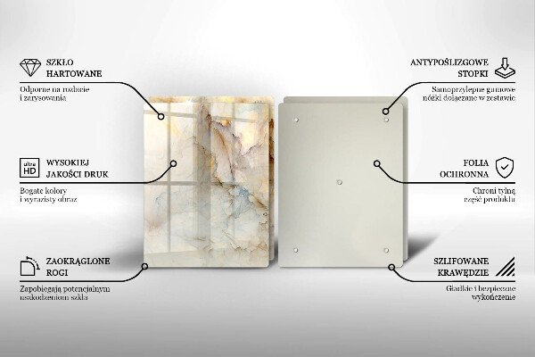 Osłona ściany przy kuchence gazowej Tekstura marmur ze złotem