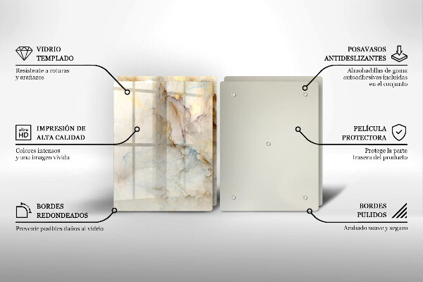 Osłona ściany przy kuchence gazowej Tekstura marmur ze złotem