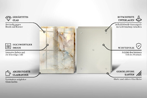 Osłona ściany przy kuchence gazowej Tekstura marmur ze złotem