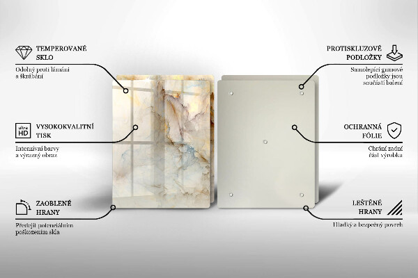 Osłona ściany przy kuchence gazowej Tekstura marmur ze złotem