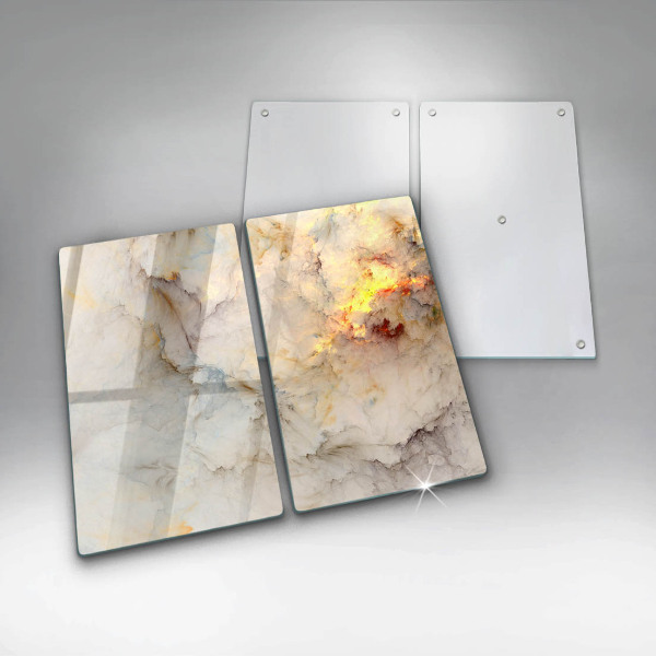 Osłona ściany przy kuchence gazowej Tekstura marmur ze złotem