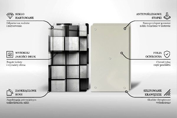 Osłona ściany przy kuchence gazowej Tło geometria 3D