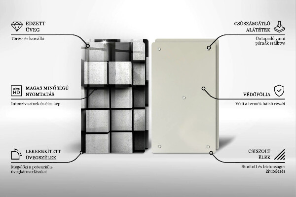 Osłona ściany przy kuchence gazowej Tło geometria 3D
