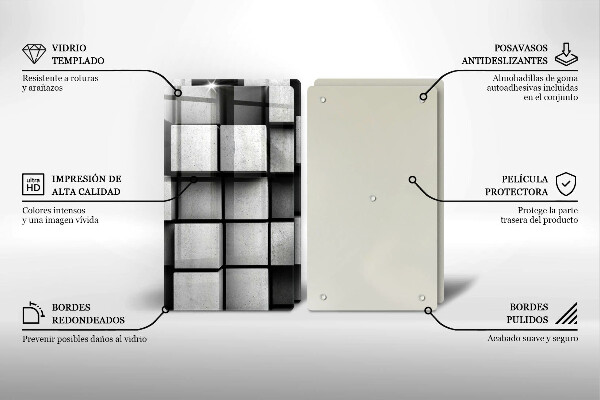 Osłona ściany przy kuchence gazowej Tło geometria 3D