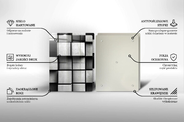 Osłona ściany przy kuchence gazowej Tło geometria 3D