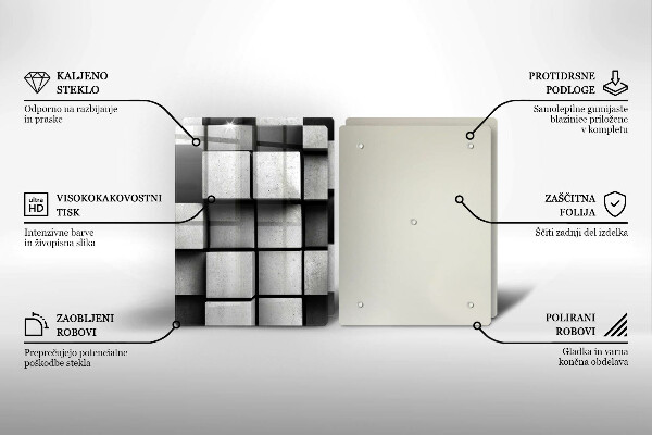 Osłona ściany przy kuchence gazowej Tło geometria 3D