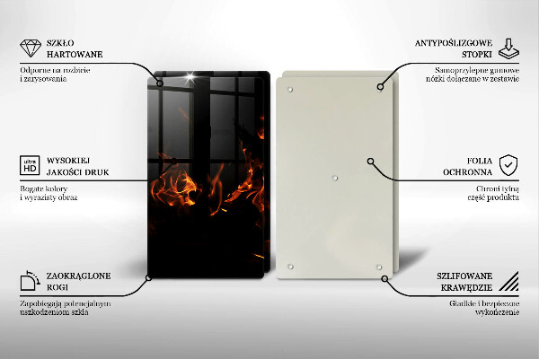 Osłona ściany przy kuchence gazowej Ogień żywy płomień