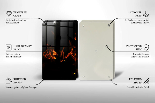 Osłona ściany przy kuchence gazowej Ogień żywy płomień