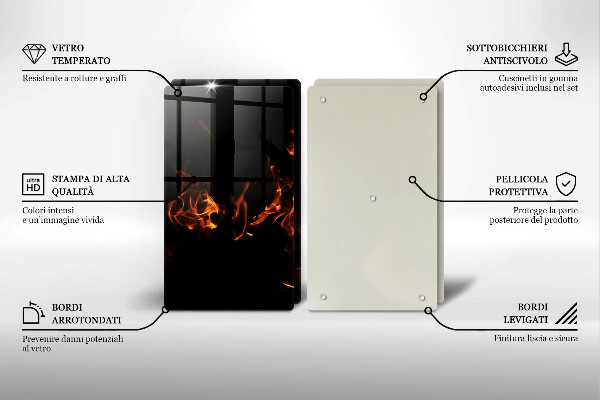 Osłona ściany przy kuchence gazowej Ogień żywy płomień