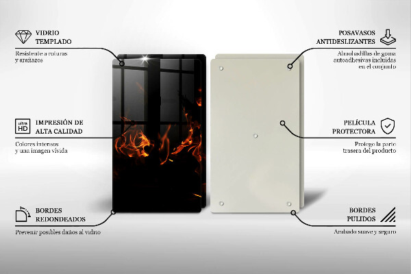 Osłona ściany przy kuchence gazowej Ogień żywy płomień