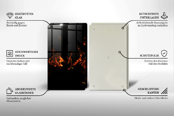 Osłona ściany przy kuchence gazowej Ogień żywy płomień