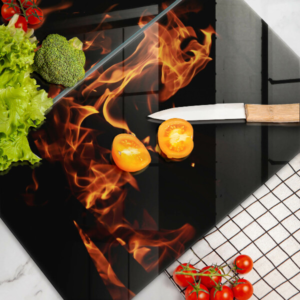 Osłona ściany przy kuchence gazowej Ogień żywy płomień