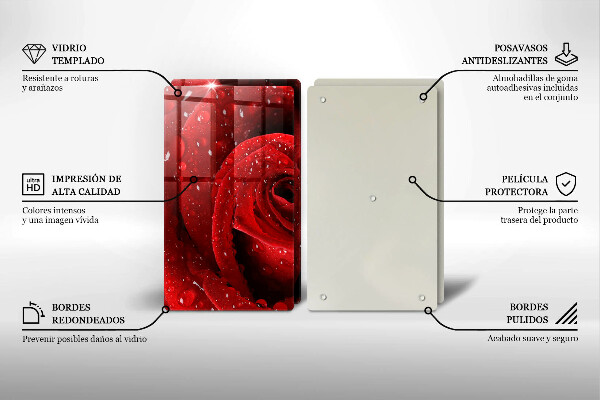 Płyta ochronna na kuchenkę Róża płatki kwiatu