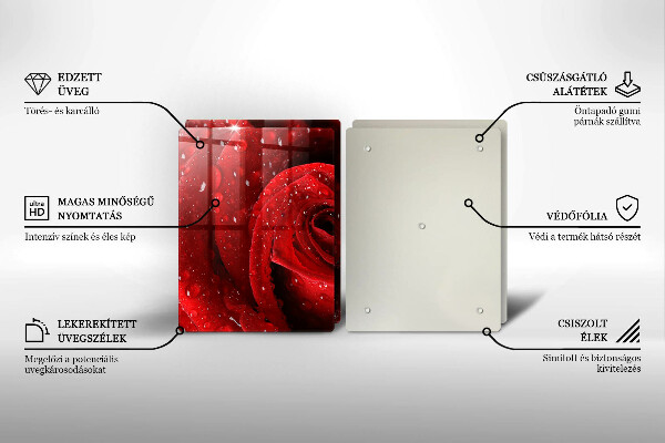 Płyta ochronna na kuchenkę Róża płatki kwiatu