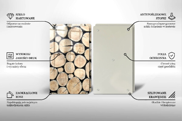 Osłona ściany przy kuchence gazowej Drewno pnie drzew