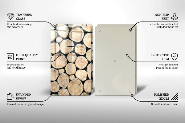 Osłona ściany przy kuchence gazowej Drewno pnie drzew