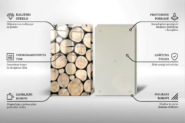 Osłona ściany przy kuchence gazowej Drewno pnie drzew