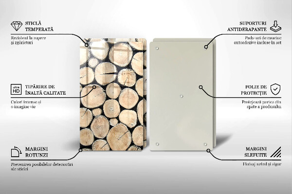 Osłona ściany przy kuchence gazowej Drewno pnie drzew