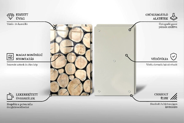 Osłona ściany przy kuchence gazowej Drewno pnie drzew