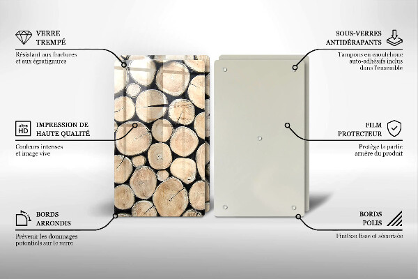 Osłona ściany przy kuchence gazowej Drewno pnie drzew