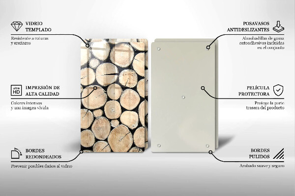 Osłona ściany przy kuchence gazowej Drewno pnie drzew