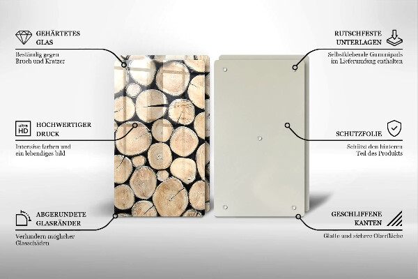 Osłona ściany przy kuchence gazowej Drewno pnie drzew