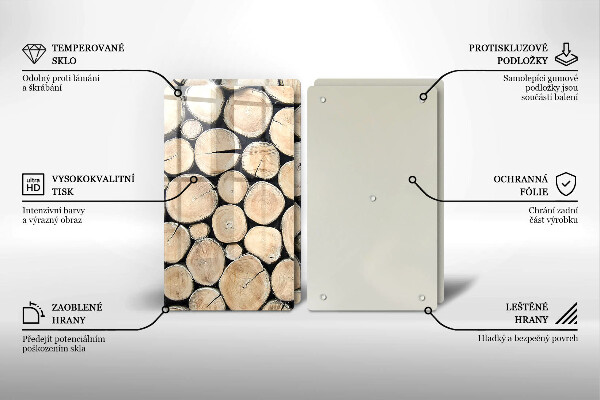 Osłona ściany przy kuchence gazowej Drewno pnie drzew