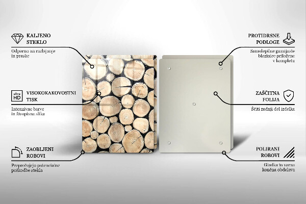 Osłona ściany przy kuchence gazowej Drewno pnie drzew