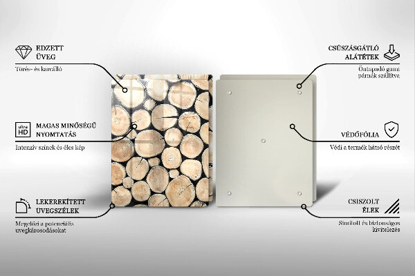 Osłona ściany przy kuchence gazowej Drewno pnie drzew