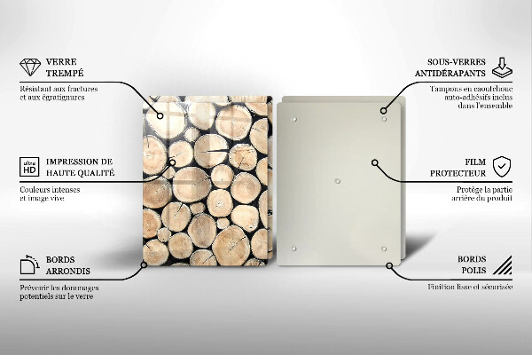 Osłona ściany przy kuchence gazowej Drewno pnie drzew