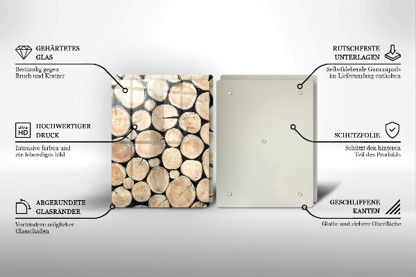 Osłona ściany przy kuchence gazowej Drewno pnie drzew