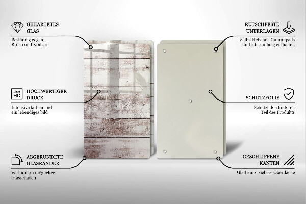 Osłona ściany przy kuchence gazowej Stare deski drewno