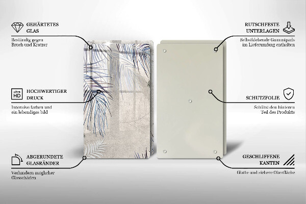 Osłona ściany przy kuchence gazowej Subtelne liście
