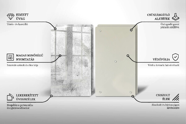 Osłona ściany przy kuchence gazowej Beton tekstura