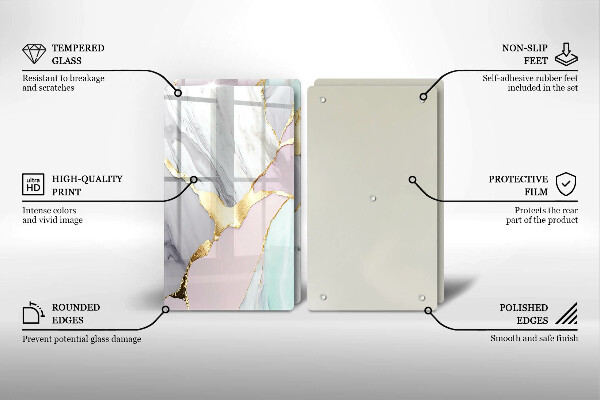 Osłona ściany przy kuchence gazowej Pastelowy marmur