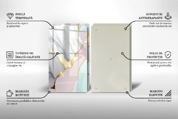 Osłona ściany przy kuchence gazowej Pastelowy marmur