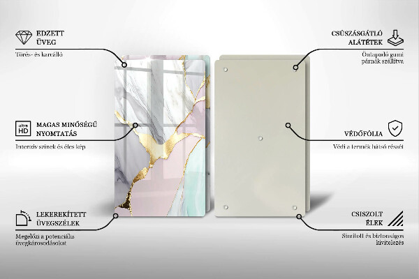Osłona ściany przy kuchence gazowej Pastelowy marmur