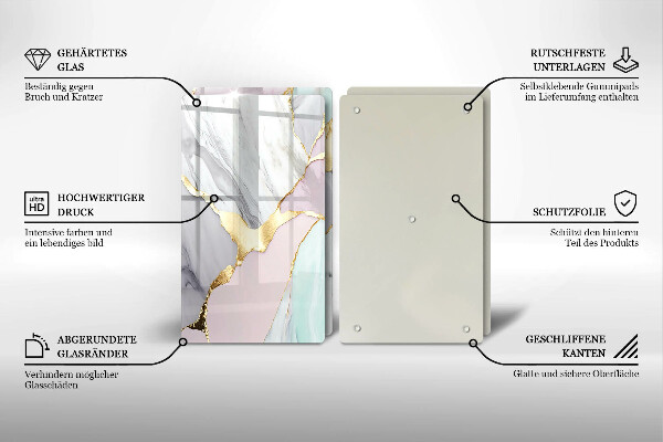 Osłona ściany przy kuchence gazowej Pastelowy marmur