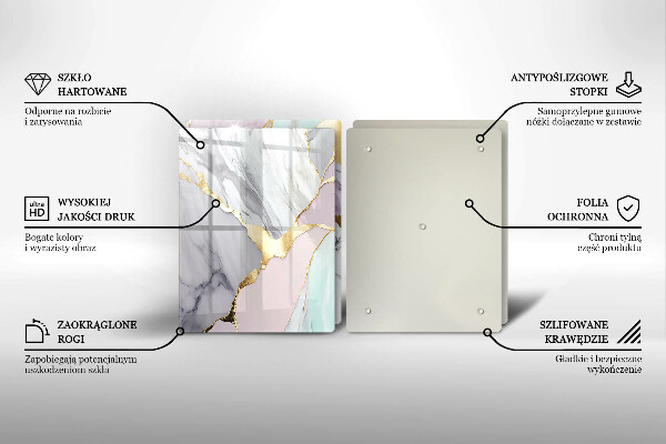 Osłona ściany przy kuchence gazowej Pastelowy marmur