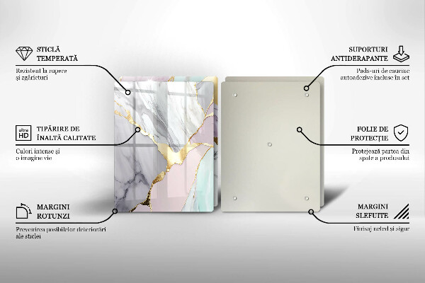 Osłona ściany przy kuchence gazowej Pastelowy marmur