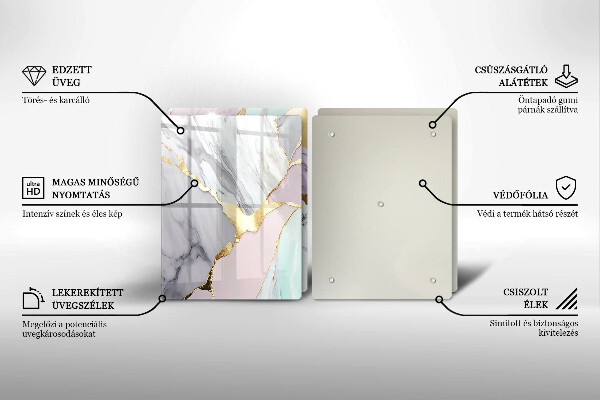 Osłona ściany przy kuchence gazowej Pastelowy marmur