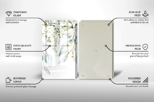 Osłona ściany przy kuchence gazowej Akwarelowe rośliny