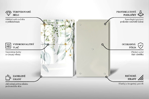 Osłona ściany przy kuchence gazowej Akwarelowe rośliny