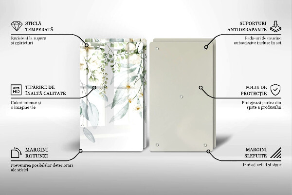 Osłona ściany przy kuchence gazowej Akwarelowe rośliny