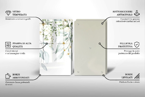 Osłona ściany przy kuchence gazowej Akwarelowe rośliny