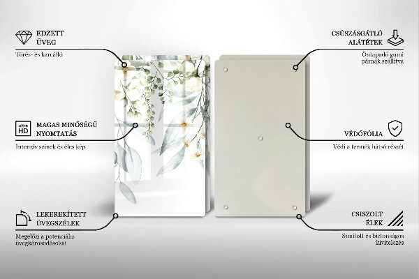 Osłona ściany przy kuchence gazowej Akwarelowe rośliny