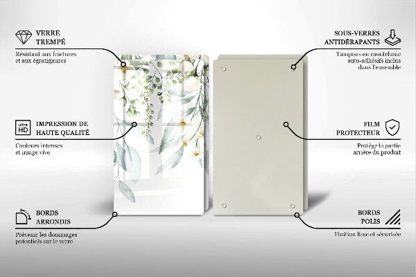 Osłona ściany przy kuchence gazowej Akwarelowe rośliny