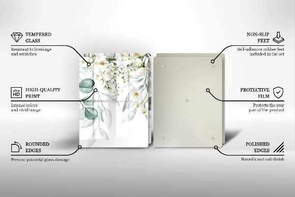 Osłona ściany przy kuchence gazowej Akwarelowe rośliny