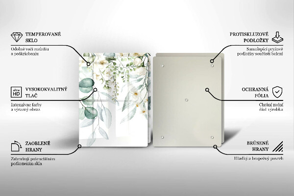 Osłona ściany przy kuchence gazowej Akwarelowe rośliny